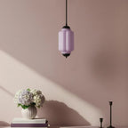 Ribbed Glass Lantern Pendant Light