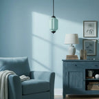 Ribbed Glass Lantern Pendant Light