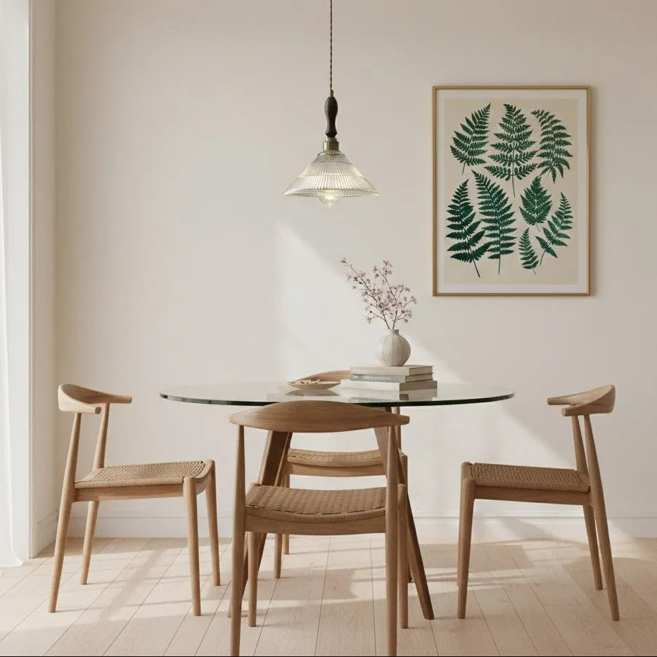 Ribbed Glass Pendant Lamp