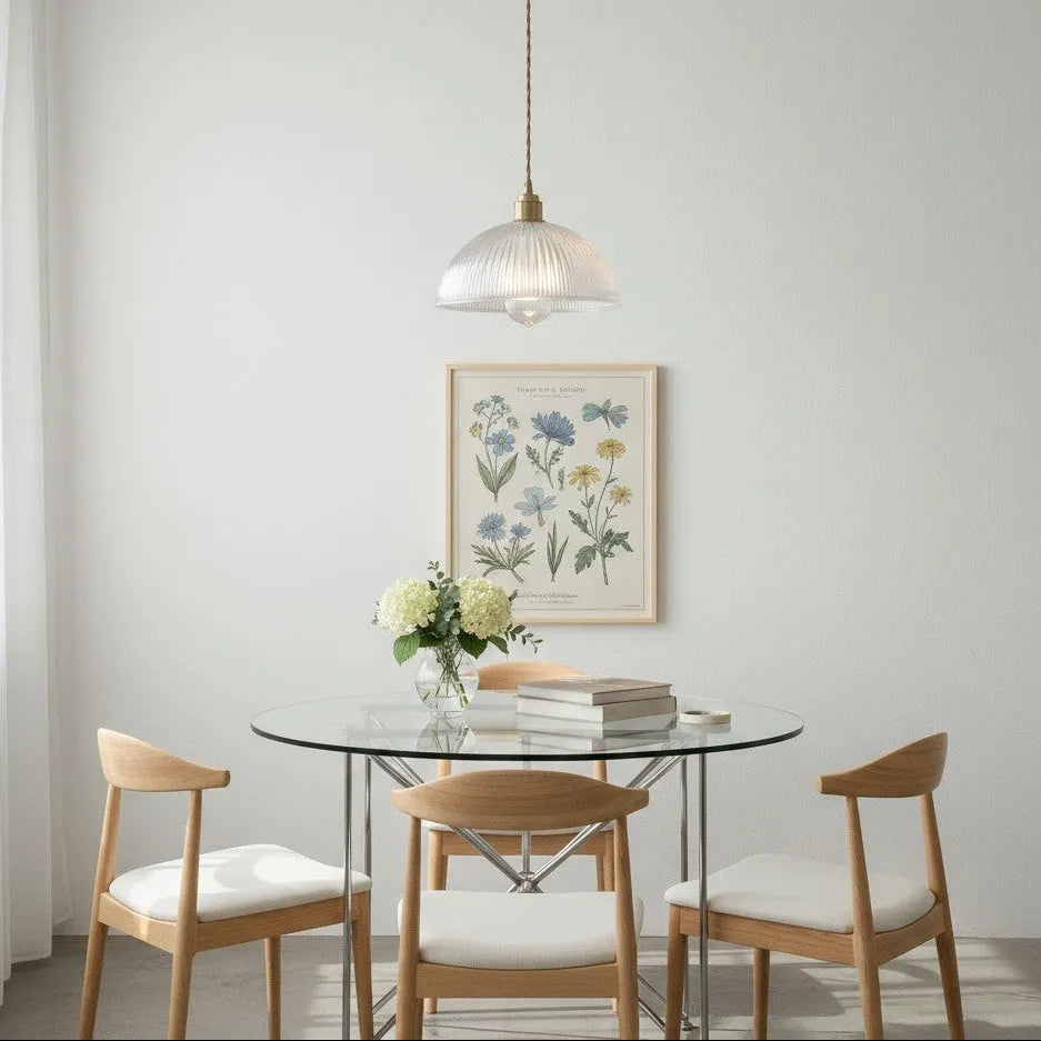Ribbed Glass Pendant Lamp