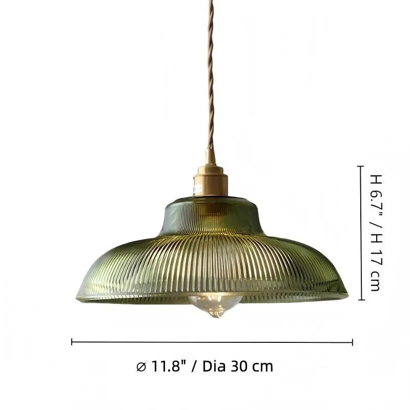 Ribbed Glass Pendant Lamp
