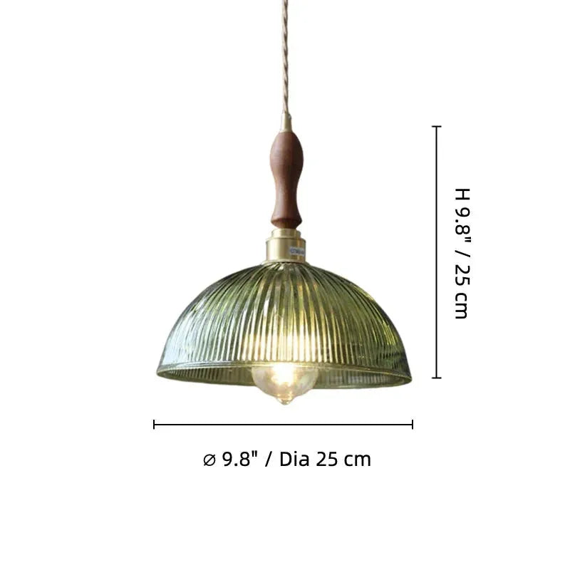 Ribbed Glass Pendant Lamp