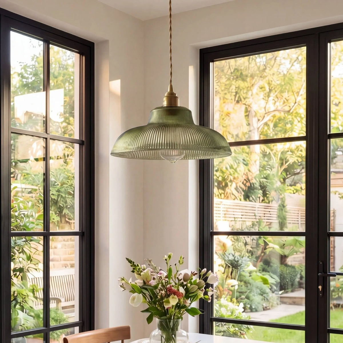 Ribbed Glass Pendant Lamp