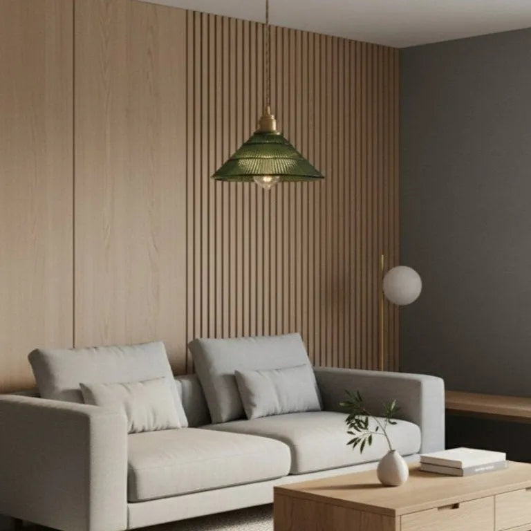 Ribbed Glass Pendant Lamp