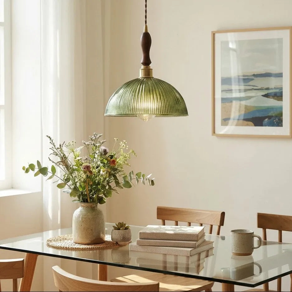 Ribbed Glass Pendant Lamp