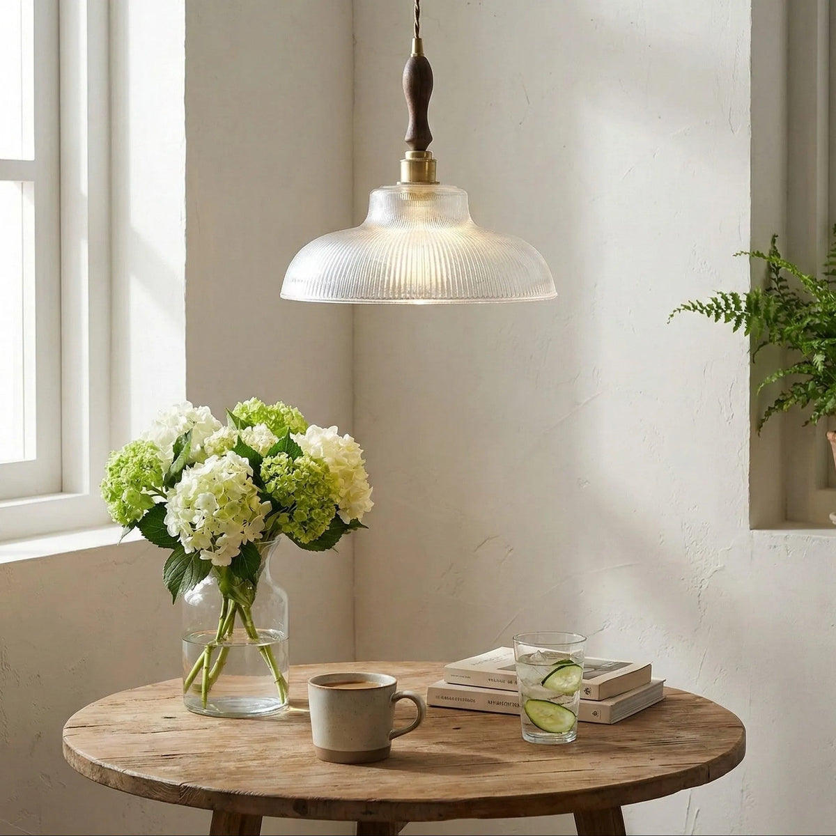 Ribbed Glass Pendant Lamp