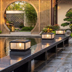 Ribbed Glass Square Pillar Light