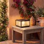 Ribbed Glass Square Pillar Light