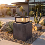 Ribbed Glass Square Pillar Light