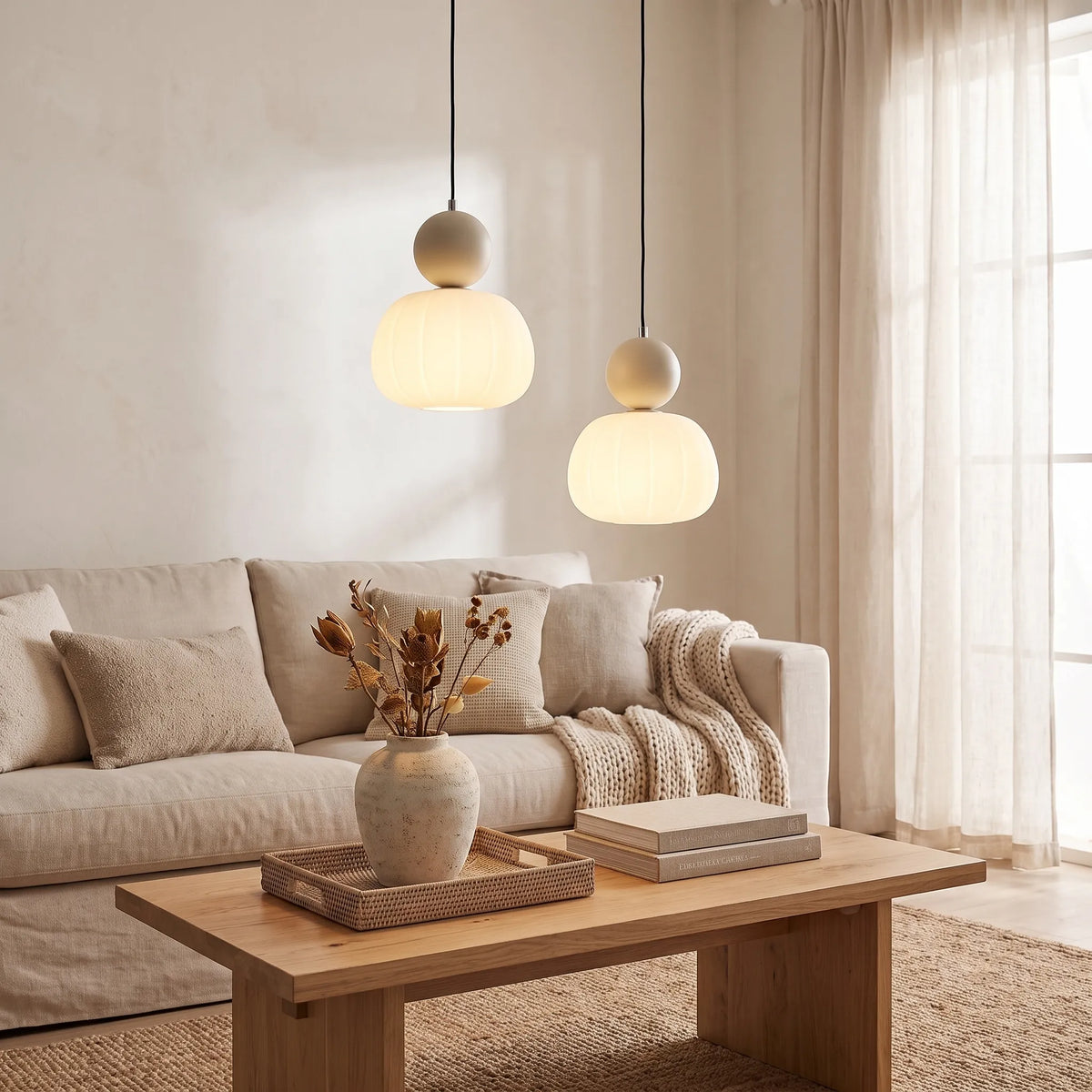 Ribbed Pumpkin Mini Pendant Lamp
