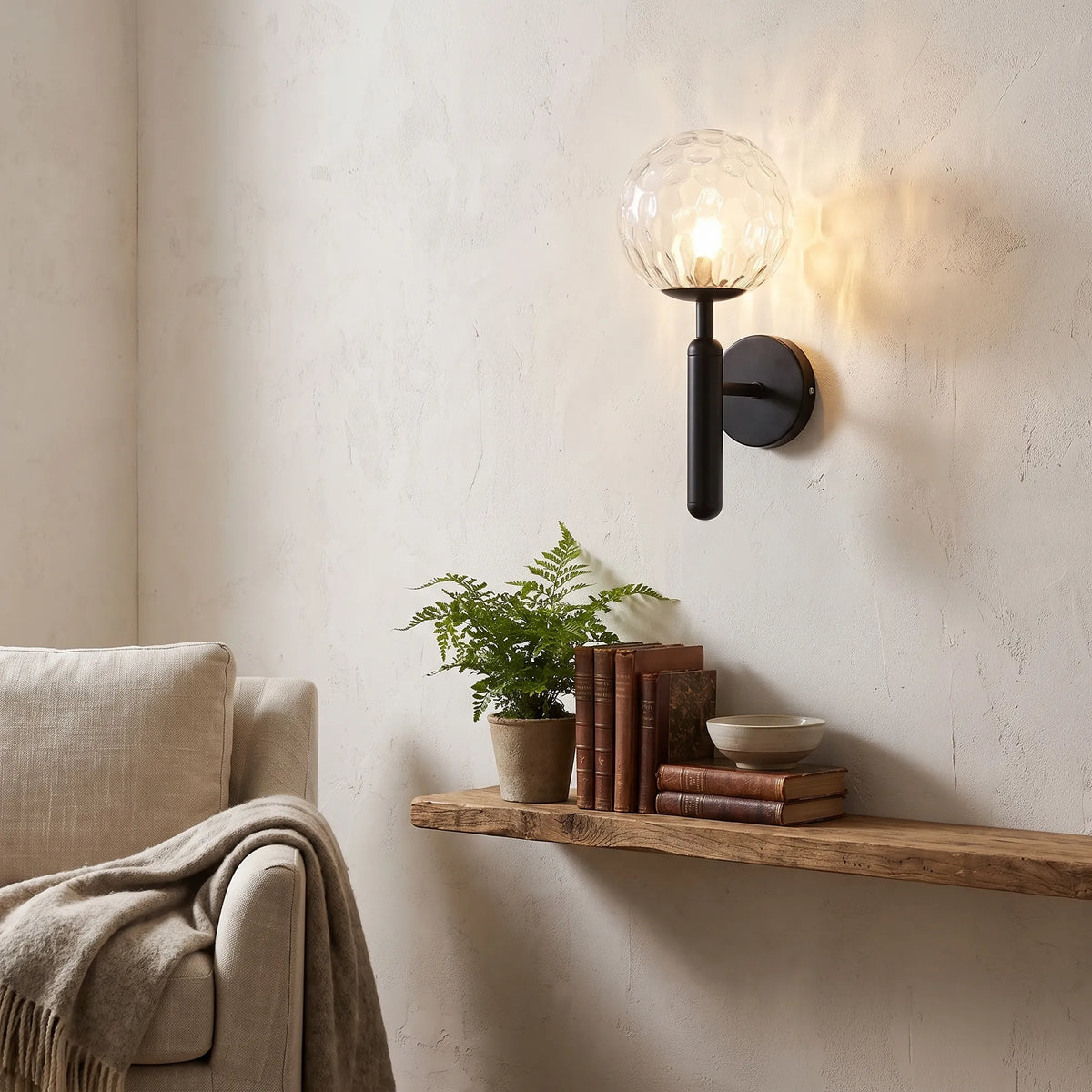 Ripple or Milk Glass Wall Light