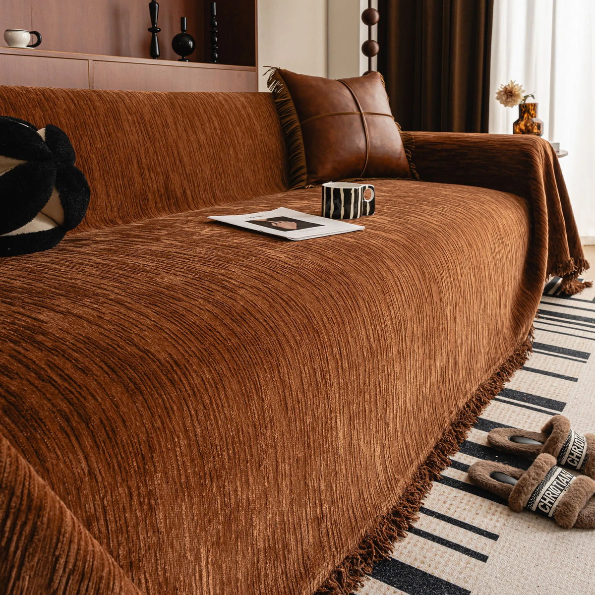 Ripple Texture Chenille Sofa Cover