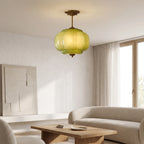 Rippled Jade Glass Ceiling Light
