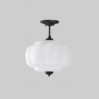 Rippled Jade Glass Ceiling Light