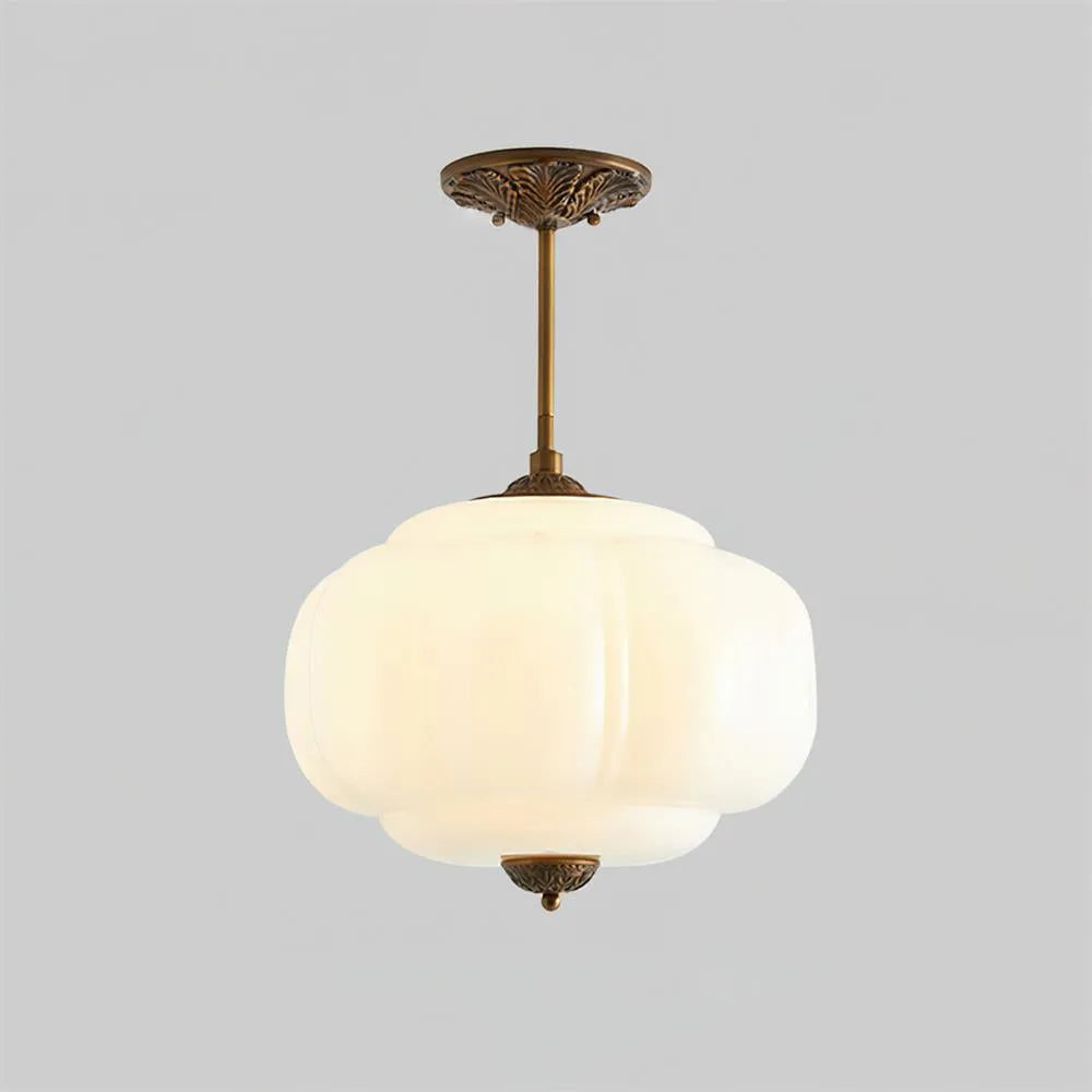Rippled Jade Glass Ceiling Light