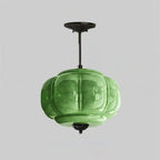 Rippled Jade Glass Ceiling Light