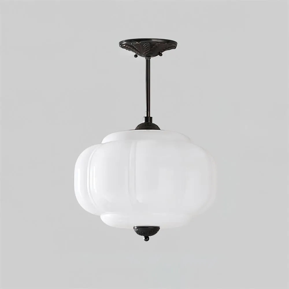 Rippled Jade Glass Ceiling Light