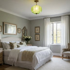 Rippled Jade Glass Ceiling Light