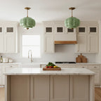Rippled Jade Glass Ceiling Light