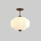 Rippled Jade Glass Ceiling Light