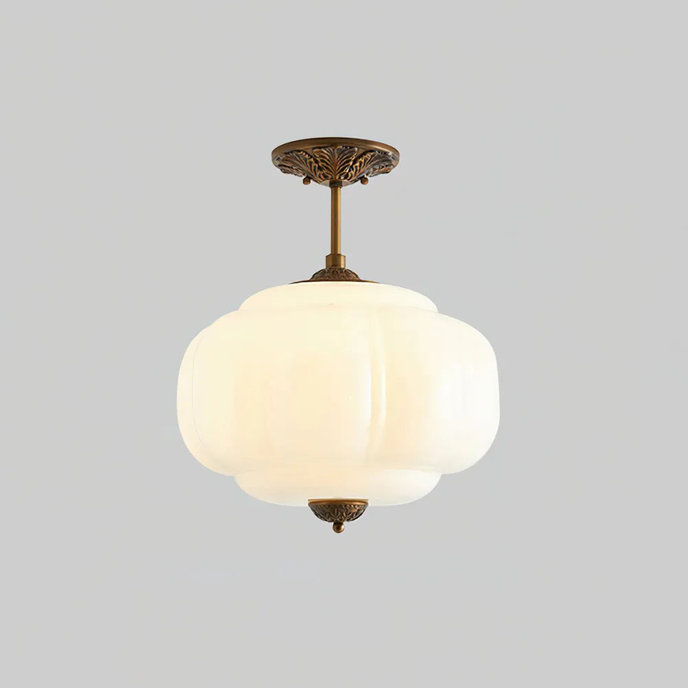 Rippled Jade Glass Ceiling Light