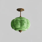 Rippled Jade Glass Ceiling Light