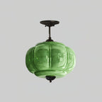 Rippled Jade Glass Ceiling Light