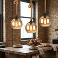 Rope Glass Globe Pendant Light