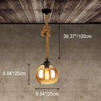 Rope Glass Globe Pendant Light