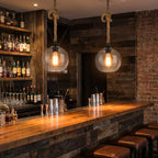 Rope Glass Globe Pendant Light