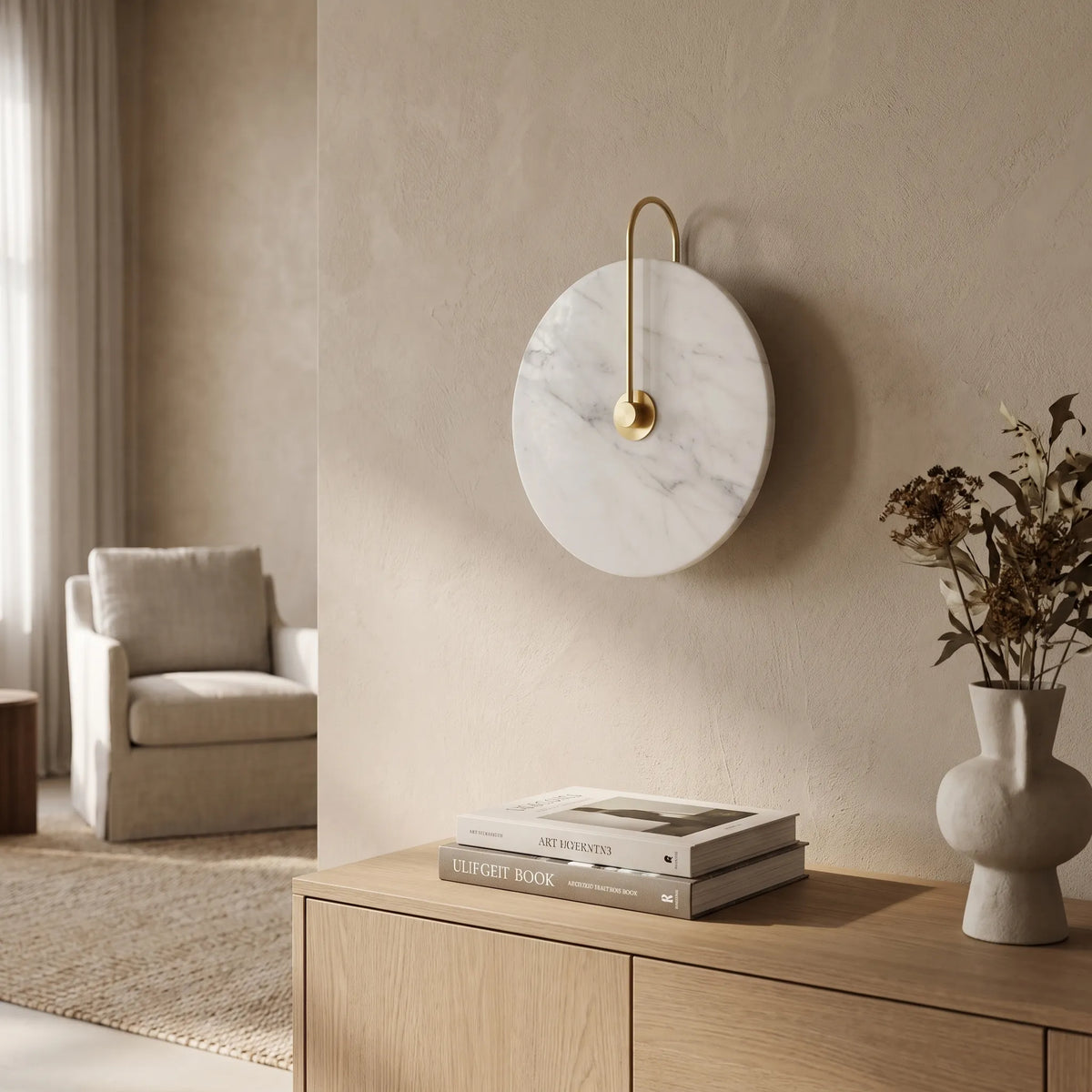Round Marble LED Wall Light