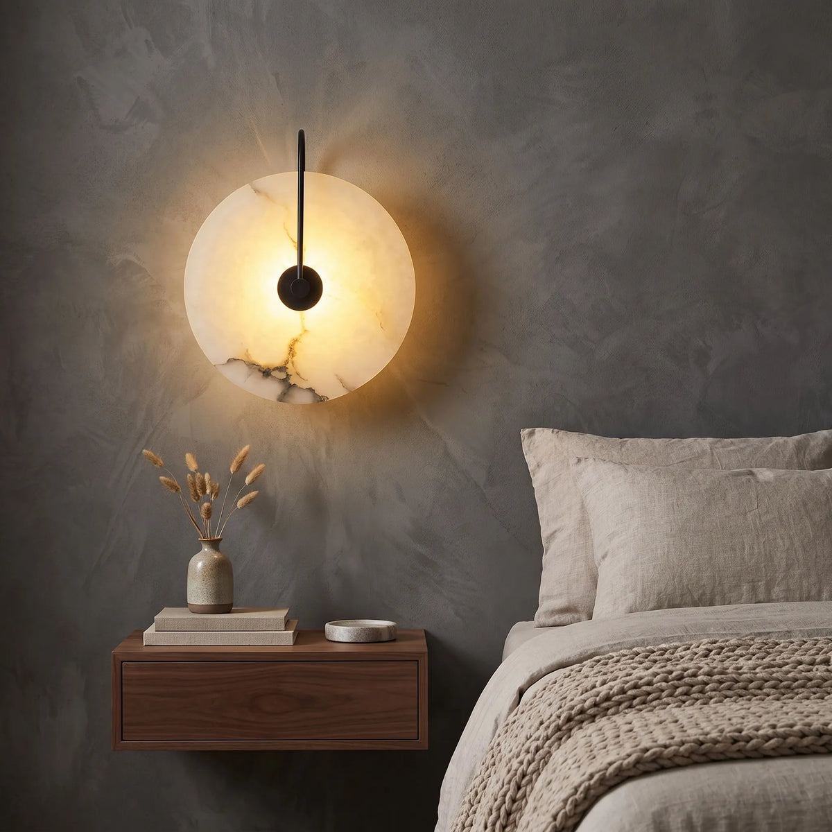 Round Marble LED Wall Light