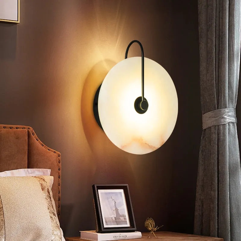 Round Marble LED Wall Light
