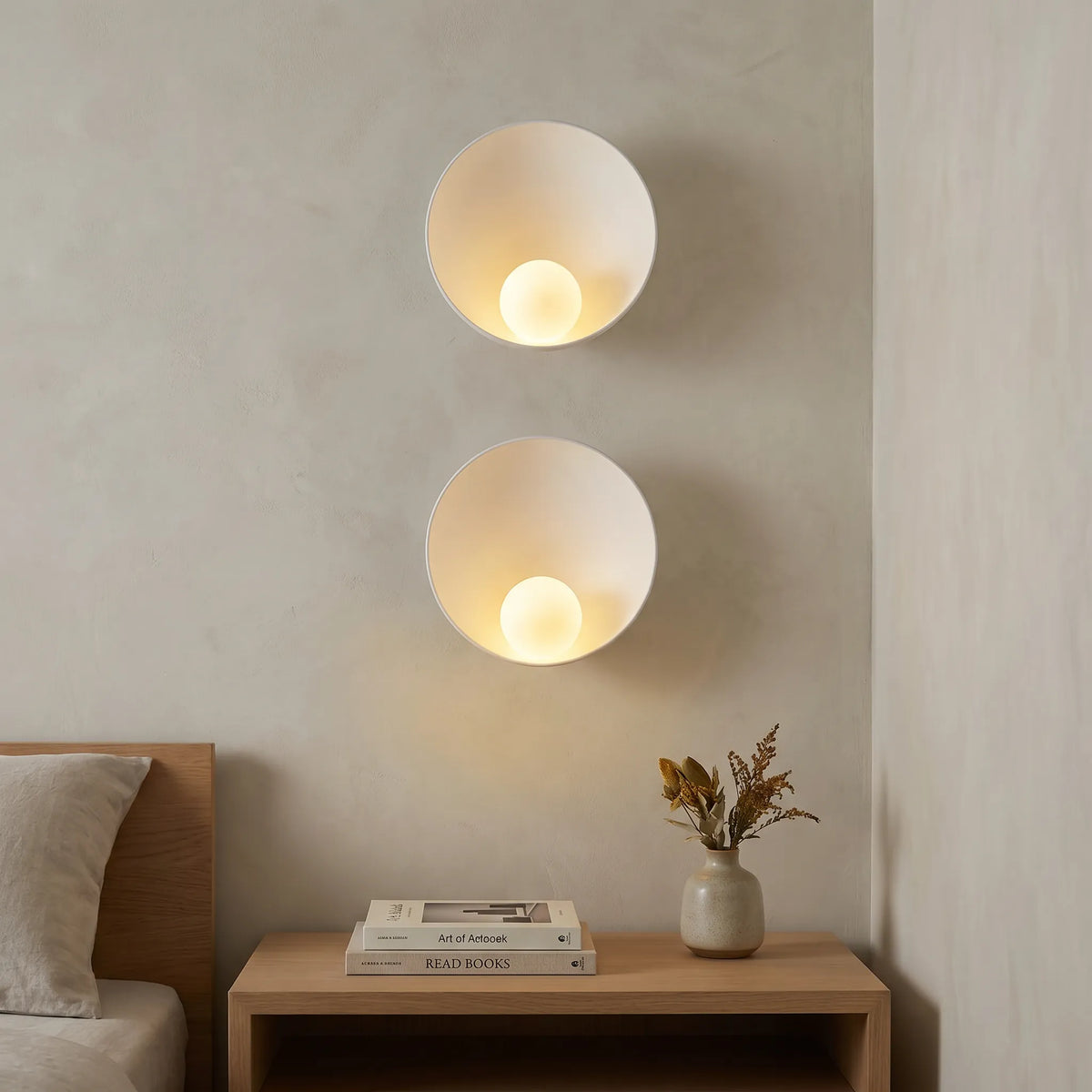 Round Resin Moon Wall Light