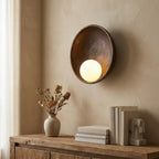 Round Resin Moon Wall Light