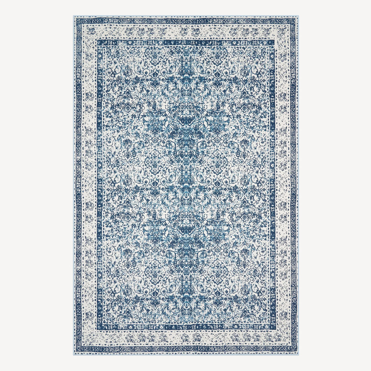Rustic Blue Persian Washable Rug