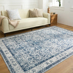 Rustic Blue Persian Washable Rug