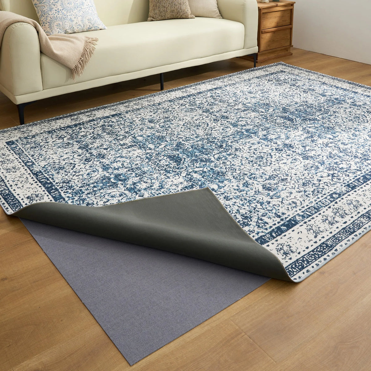 Rustic Blue Persian Washable Rug