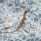 Rustic Blue Persian Washable Rug
