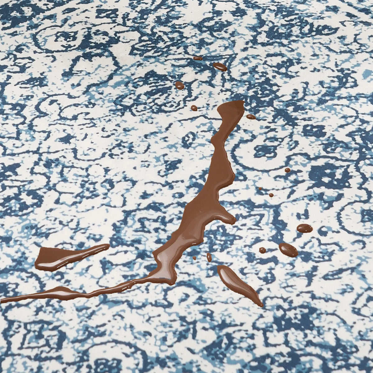 Rustic Blue Persian Washable Rug