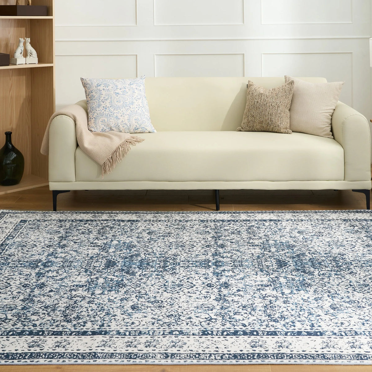 Rustic Blue Persian Washable Rug