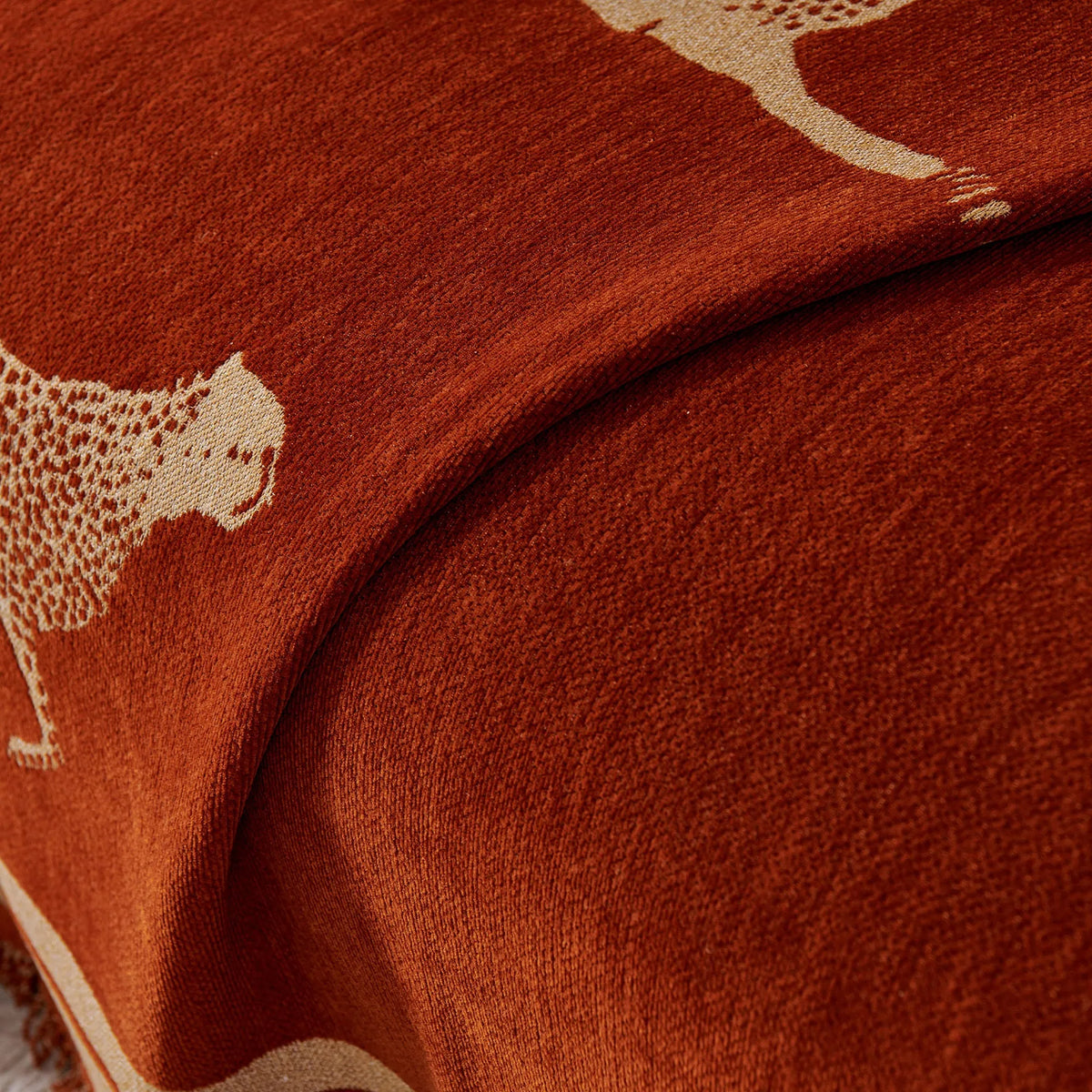 Safari Jacquard Fringe Sofa Cover