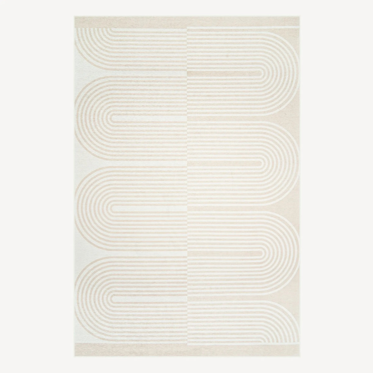 Sand Arc Washable Rug with Pad
