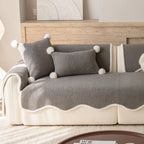Scalloped Fleece Non-Slip Seat Cover