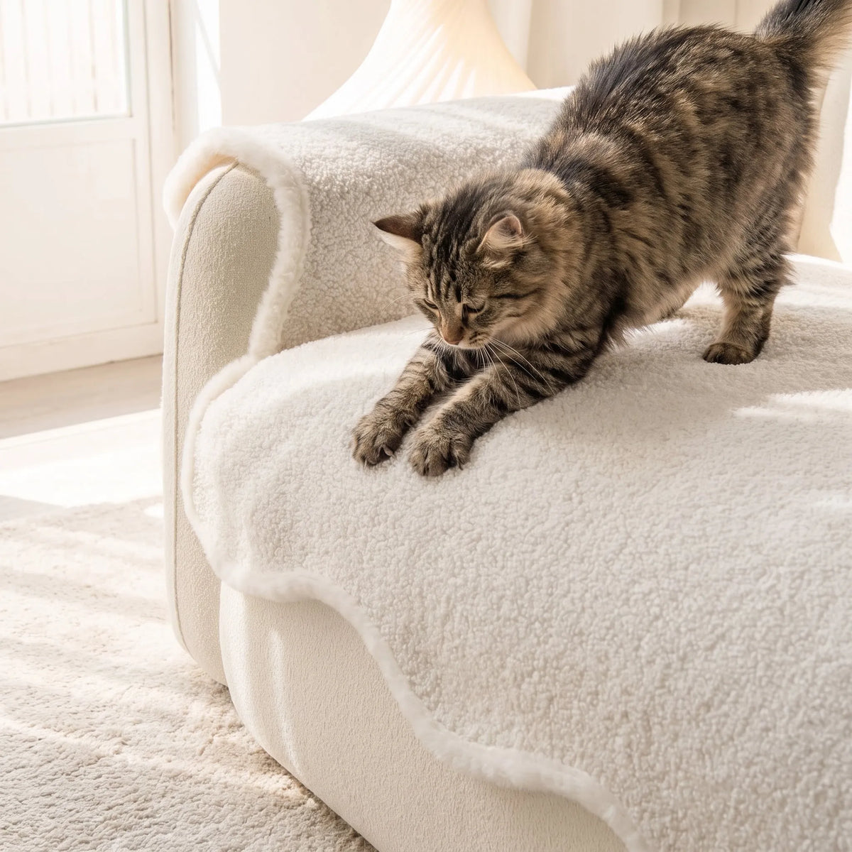 Scalloped Fleece Non-Slip Seat Cover