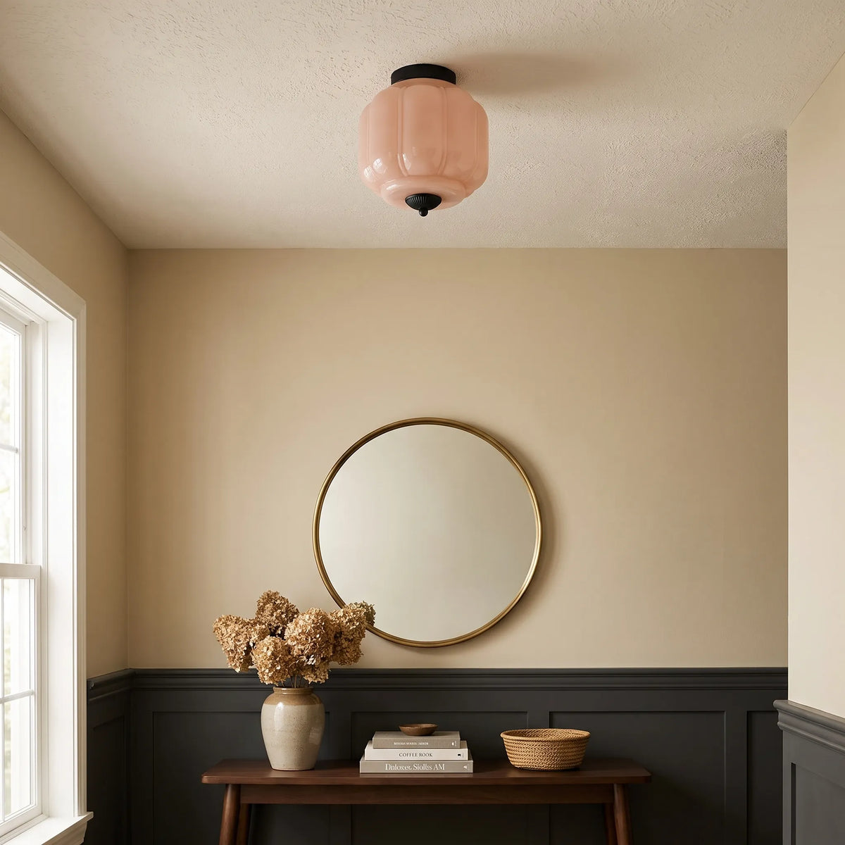 Scalloped Glass Flush Ceiling Light
