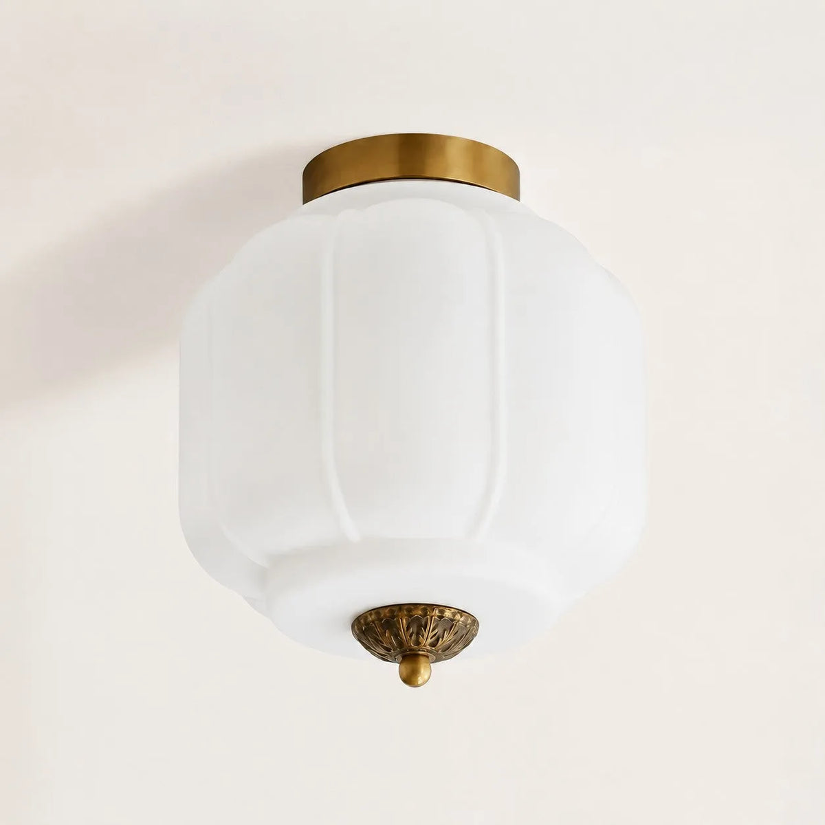Scalloped Glass Flush Ceiling Light