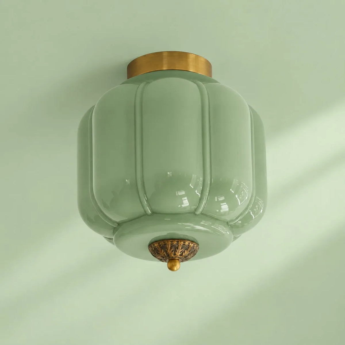 Scalloped Glass Flush Ceiling Light