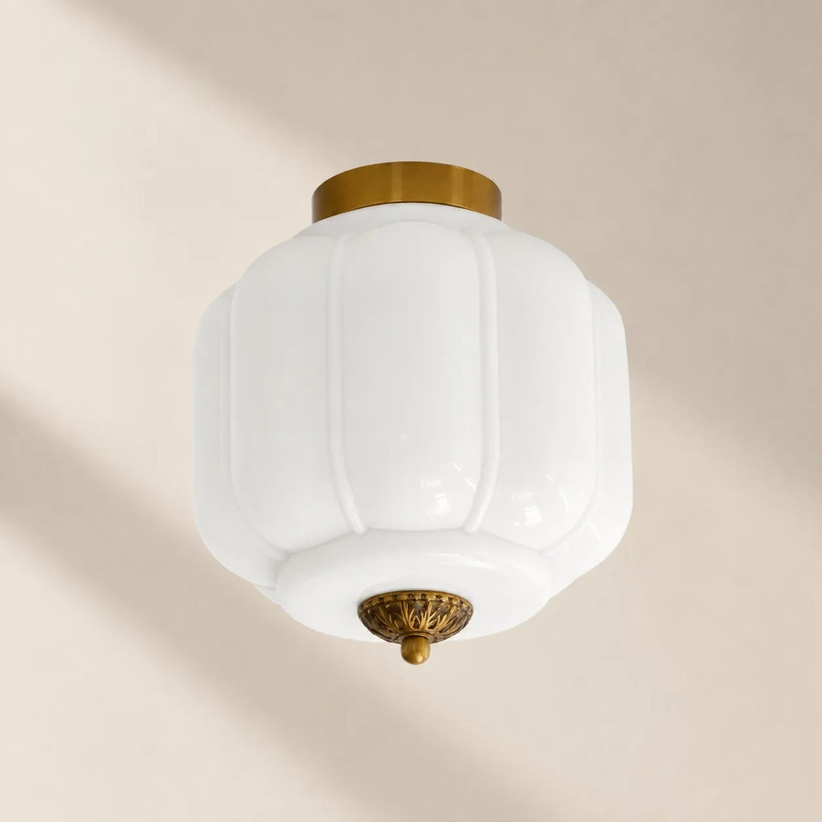 Scalloped Glass Flush Ceiling Light