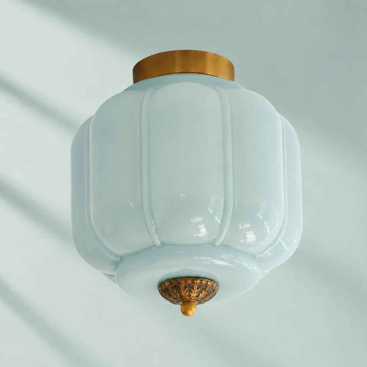Scalloped Glass Flush Ceiling Light